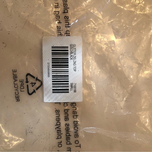 Boston Proper Glitter Zig Zag cold shoulder top Size S NWOT - Picture 8 of 8